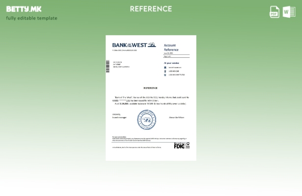 Референтен шаблон за модерен стил на USA Bank of the West